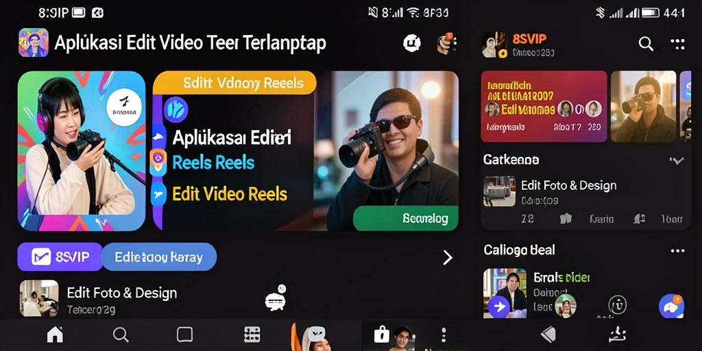 Antarmuka aplikasi 8SVIP yang user-friendly untuk edit Video Reels.