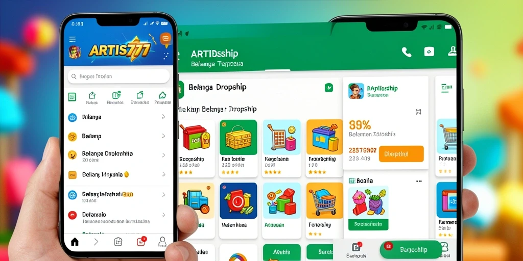 Tampilan antarmuka ARTIS777 dengan fitur fungsi Dropship.