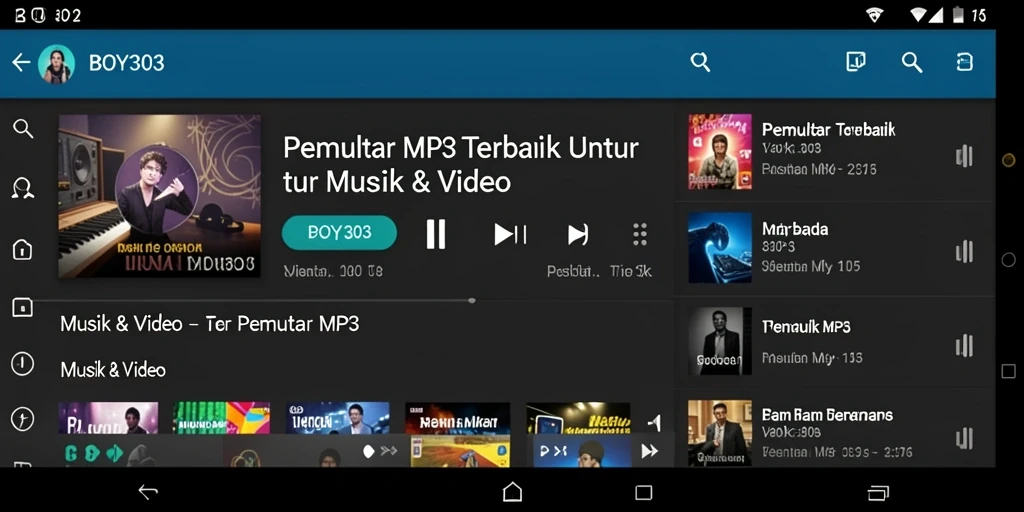 Antarmuka BOY303 yang menarik dan fungsional untuk Pemutar MP3.