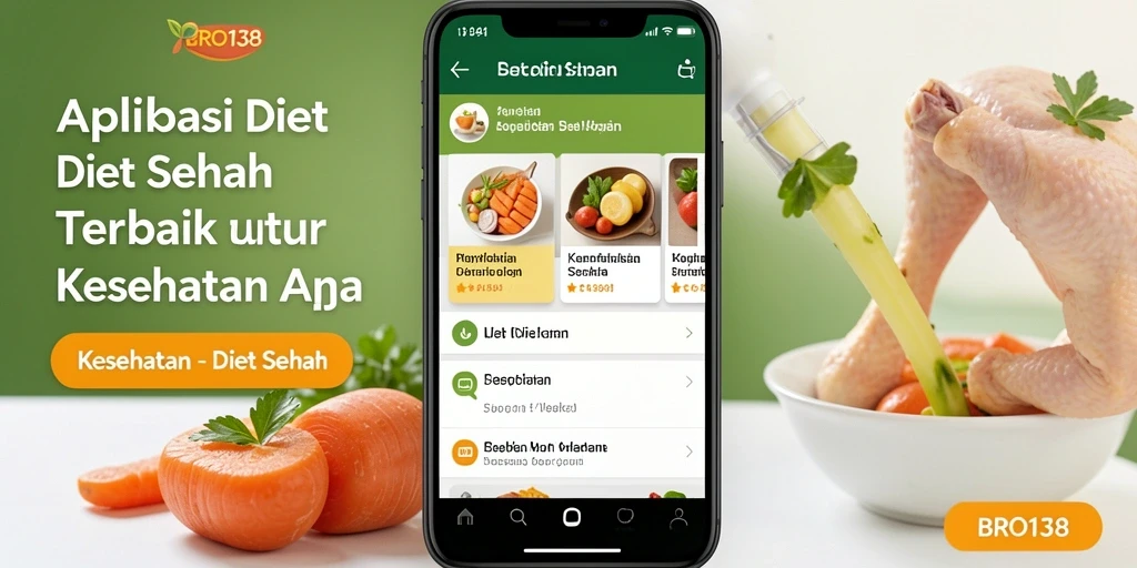 Tampilan antarmuka aplikasi BRO138 dengan fitur Diet Sehat yang menarik.