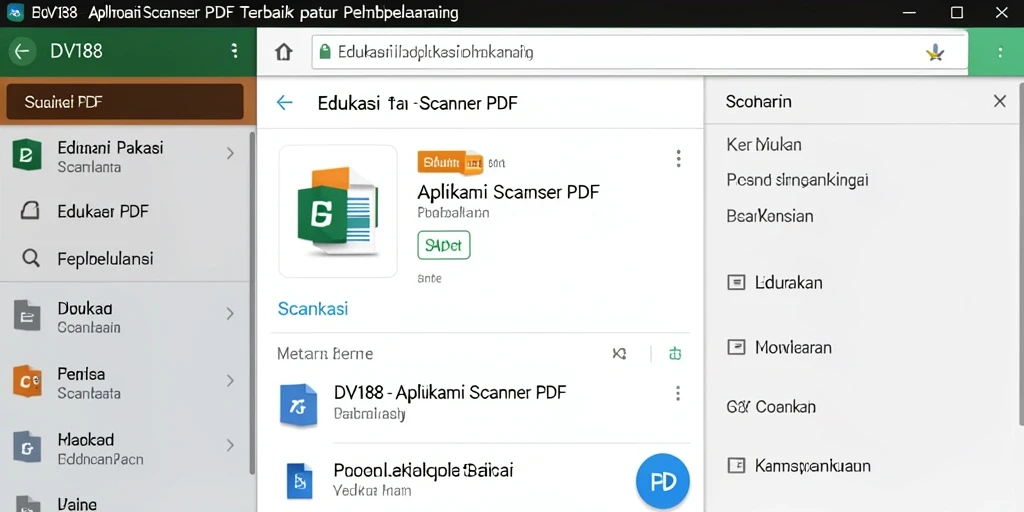 Tampilan antarmuka DV188 saat memindai dokumen PDF.