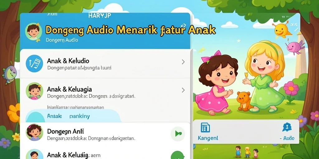 Antarmuka aplikasi HARAPJP yang menarik dan ramah anak.