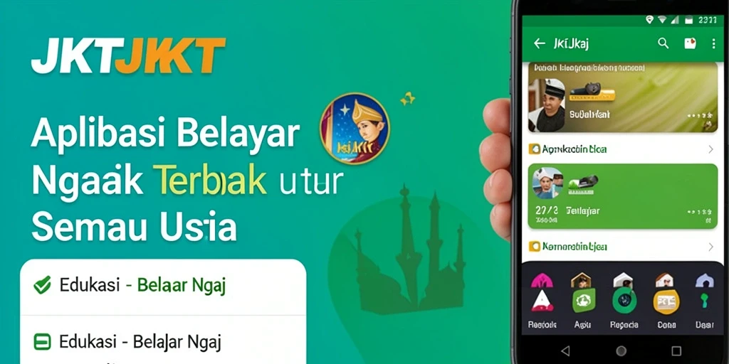 Tampilan antarmuka JKTJKT yang ramah pengguna untuk Belajar Ngaji.