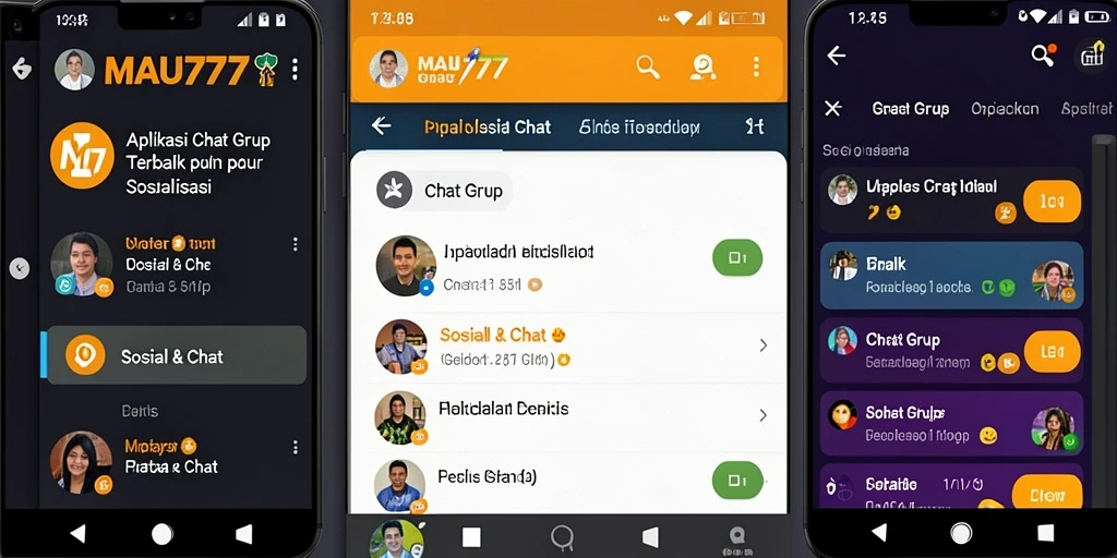 Tampilan antarmuka Chat Grup MAU777 yang modern dan bersahabat.